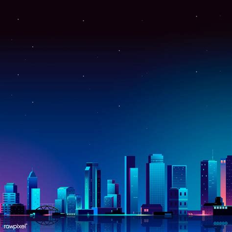 Urban Scene At Night Background Vector Premium Image By