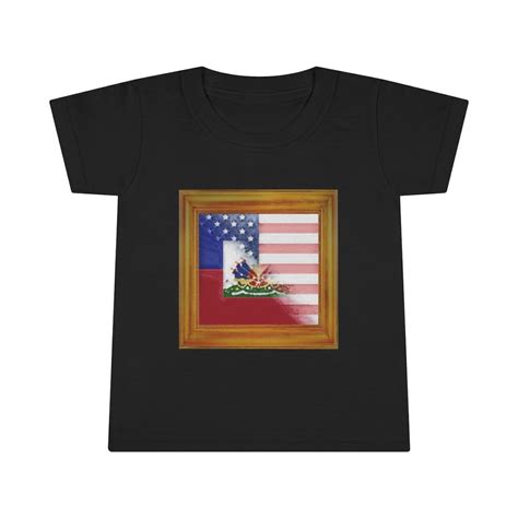 Toddler Half Haiti America Painted Flag T Shirt Haitian Etsy