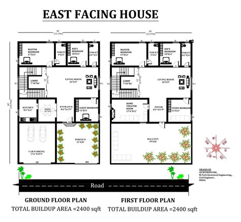 40x60 East Facing 5bhk House Plan As Per Vastu Shastra Download