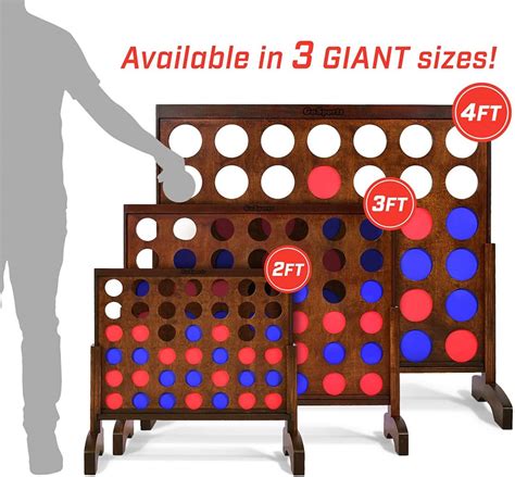 Gosports Giant Wooden 4 In A Row Game Choose Between Classic White Or