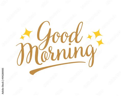Good Morning Typography Typographic Creative Writing Text Image Stock