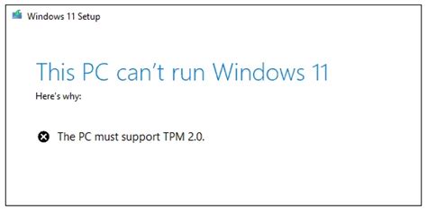 Your Pc Cant Run Windows 11 Tpm 20 Error Fix Windows 11 Installation