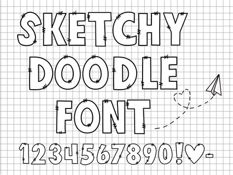 Sketchy Doodle Font Doodle Letters True Type Font Etsy