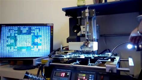 Home-made BGA alignment video system + microscopic video - YouTube