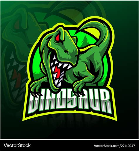 Dinosaur Sport Mascot Logo Design Royalty Free Vector Image