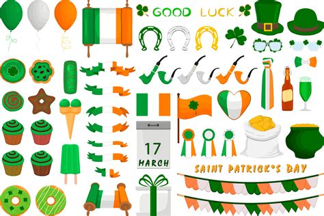 big set irish holiday st patrick day 17373258 png