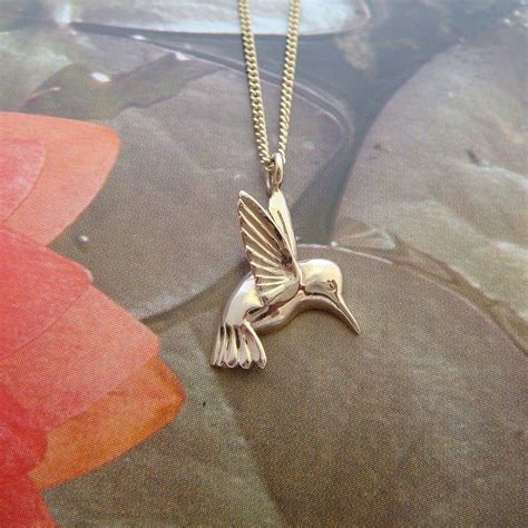 Gold Hummingbird Necklace By Heather Scott Jewellery