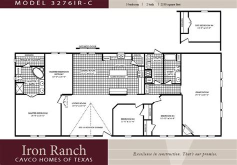 How is a 3 bedroom manufactured home built? 3 bedroom ranch floor plans | Large 3 bedroom 2 bath ...