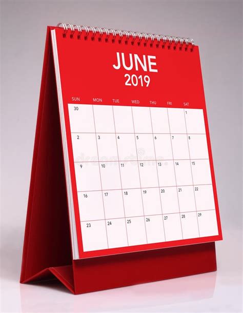 Simple Desk Calendar 2019 June Stock Image Image Of Monthly Simple
