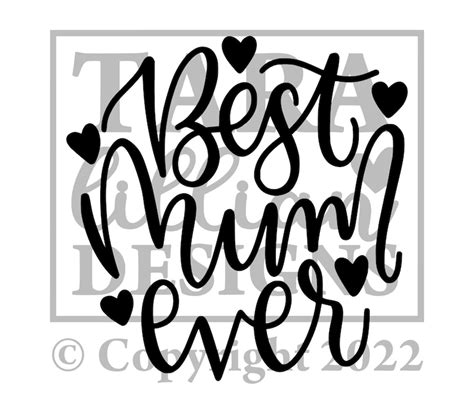 Best Mum Ever Svg Cut File Svg Files Mothers Day T For Etsy Australia