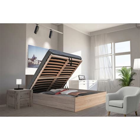 Lit lit coffre conforama best of. Lit coffre avec sommier relevable 160x200 col chêne