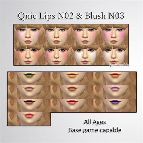 Qnie Lips N02 And Blush N03 The Sims 4 Catalog
