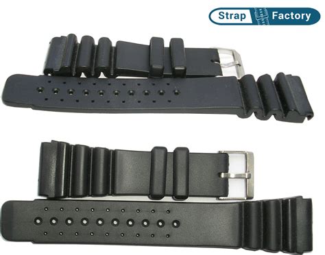24mm Black Seiko Style Resin Divers Watch Strap Strapfactory