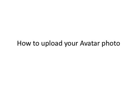 How To Upload Avatar Photo