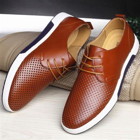 Shawbest Fashion Mens Breathable Oxford Casual Shoes