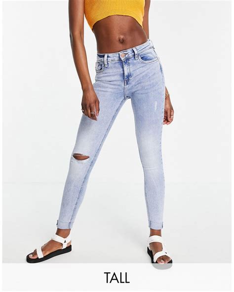 River Island Denim Amelie Ripped Knee Skinny Jeans In Blue Lyst