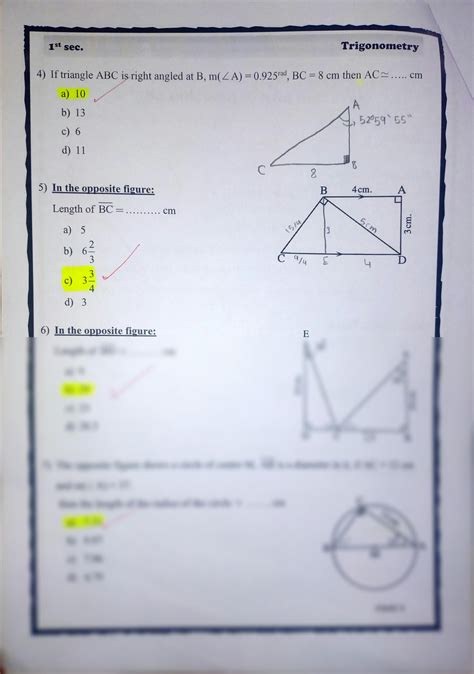 Solution Geometry Right Angled Triangle Elevation And Depression