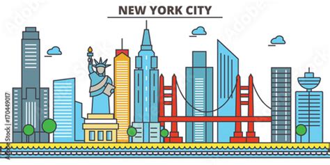 New York City Skyline Cartoon Free Download Vector Psd And Stock Image