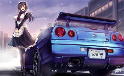Pin On Anime Girl Car