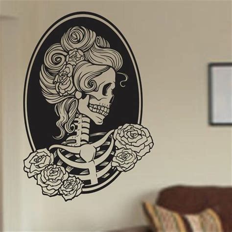 Classic Woman Skull Wall Vinyl Decal Stickers Art Graphic Sticker Sugar