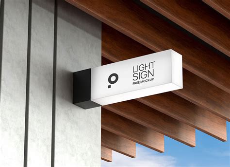 Free Light Box Sign Mockup Psd Good Mockups