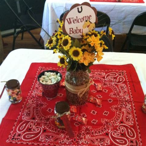 Cowboy Baby Shower Centerpieces Table Centerpiece For Lumberjack