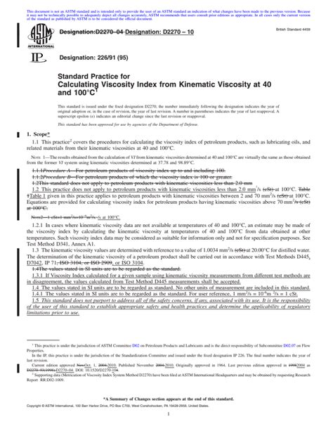 Astm D2270 10 Standard Practice For Calculating Viscosity Index From