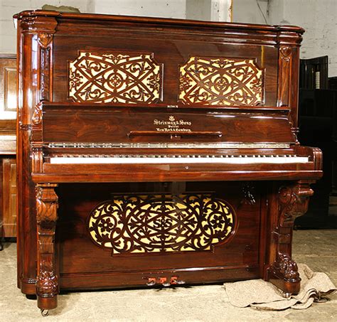 Antique Steinway Upright Piano For Sale With A Rosewood Case Cabinet