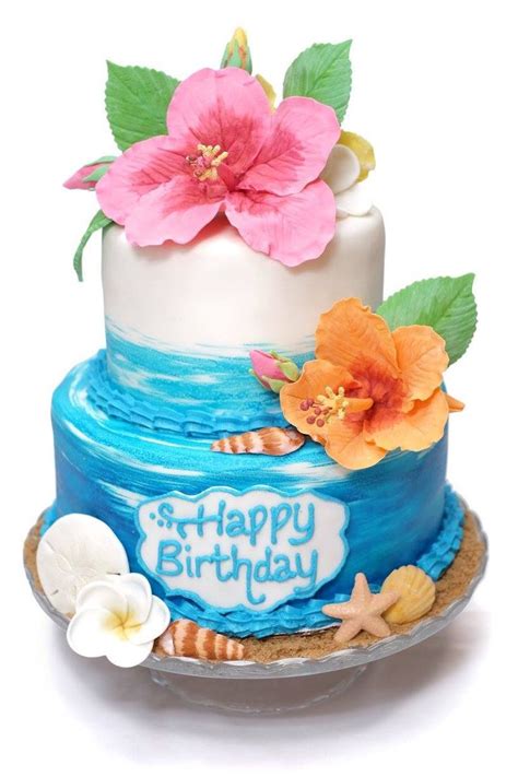 Hawaiian Themed Cake For A Very Special Th Birthday Party