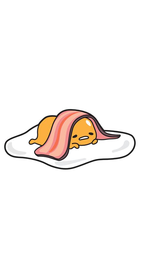 Kawaii Lazy Egg Gudetama Sleeping Covered In Bacon Like A Blanket In