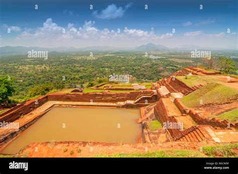 Garden On The Top Sigiriya Rock Fortress 5th Century Ruined Castle
