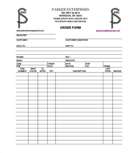 44 Blank Order Form Templates Pdf Doc Excel