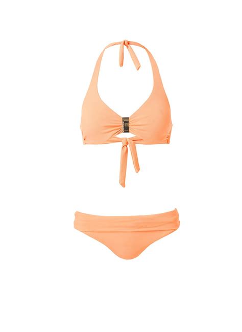 Provence Mango Orange Pique Halterneck Supportive Bikini Melissa Odabash