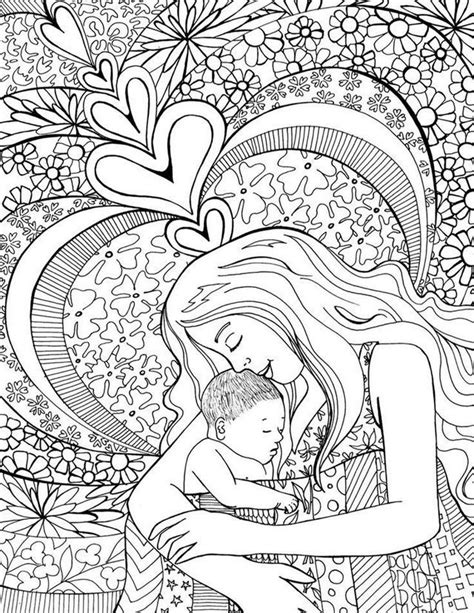 Happy Mothers Day Coloring Pages For Adults