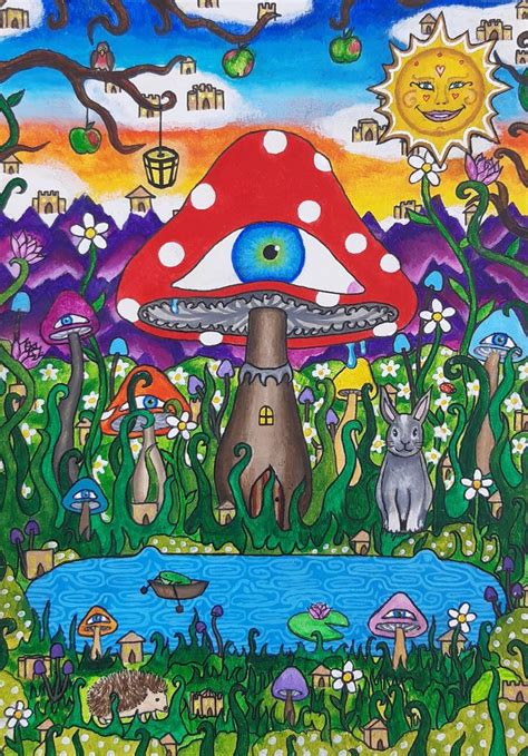 Trippy Mushroom Immersion In The Realm Of Surrealist Healing