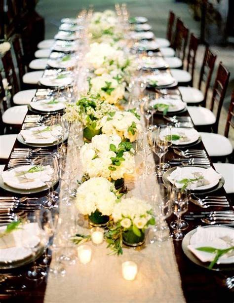 Merely having a simple table can sometimes look dull. centerpieces for a long table set | Wedding Ideas | Pinterest