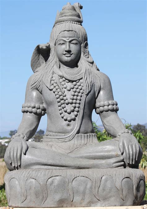 Sold Stone Large Meditating Shiva Sculpture 59 96ls150 Hindu Gods