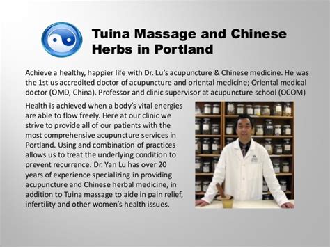 Tuina Massage And Chinese Herbs In Portland