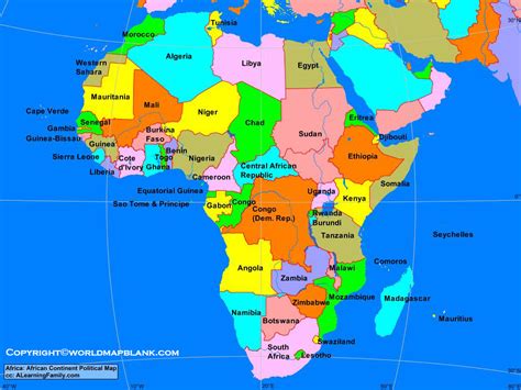 Printable Africa Political Map Map Of Africa Political