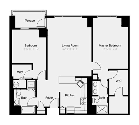 Top Ideas Small 2 Bedroom Condo Floor Plans House Plan Simple