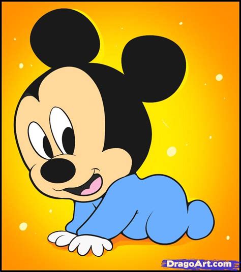 How To Draw Baby Mickey Step By Step Disney Characters Cartoons