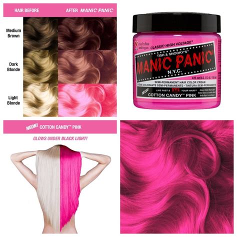 Розовая краска для волос Cotton Candy Pink Classic Hair Dye Manic Panic