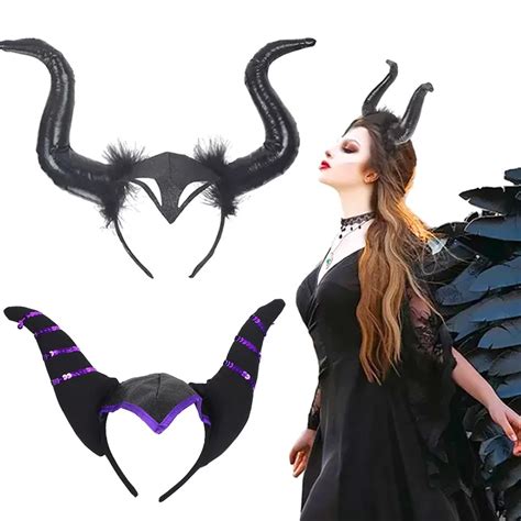 4styles Exaggerated Halloween Devils Horn Headband Unisex Gothic Funny