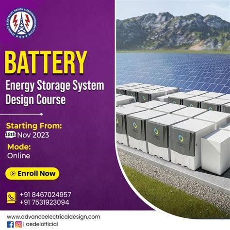 Online Battery Energy Storage System Bess Design Training Starting From 18th November 2023