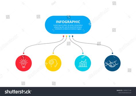 Flowchart Infographic Template 4 Steps Options Stock Vector Royalty