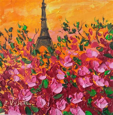 Paris Painting Eiffel Tower Original Art Cityscape Oil Etsy