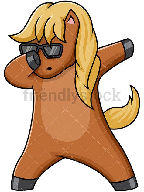 Dabbing Horse Cartoon Vector Clipart Friendlystock