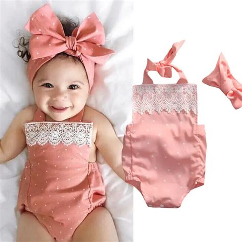 Children Newborn Girl Rompers Cute Infant Baby Girls Lace Floral Romper