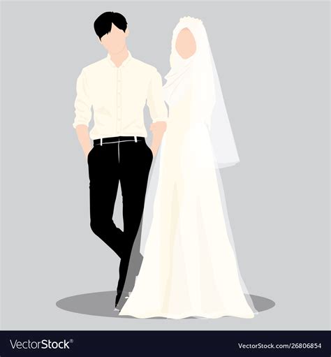 Wedding Couple Muslim Royalty Free Vector Image