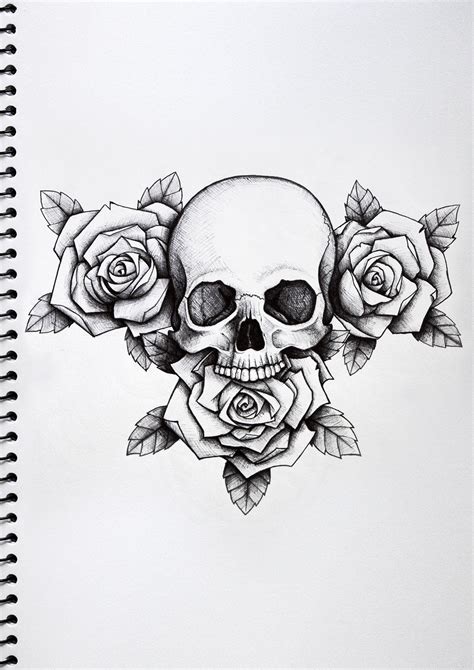 Skull And Roses Tattoo Nick Davis Artist Tattoo Templates Skull